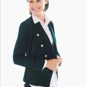 CHICO’S Velvet Emerald Green Blazer